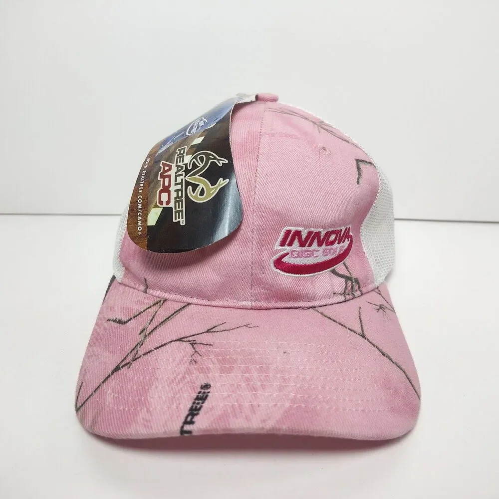 Realtree Apc Innova Disc Golf Pink Camo Mesh Snapback Adjustable Trucker Hat